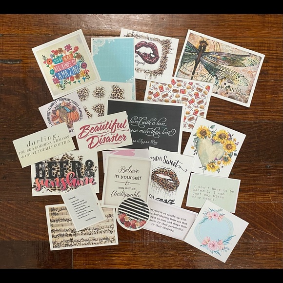 Bag 1 - Collection Of 60 Junk Journal Inspiring & Sassy Sayings or Images - Picture 4 of 5